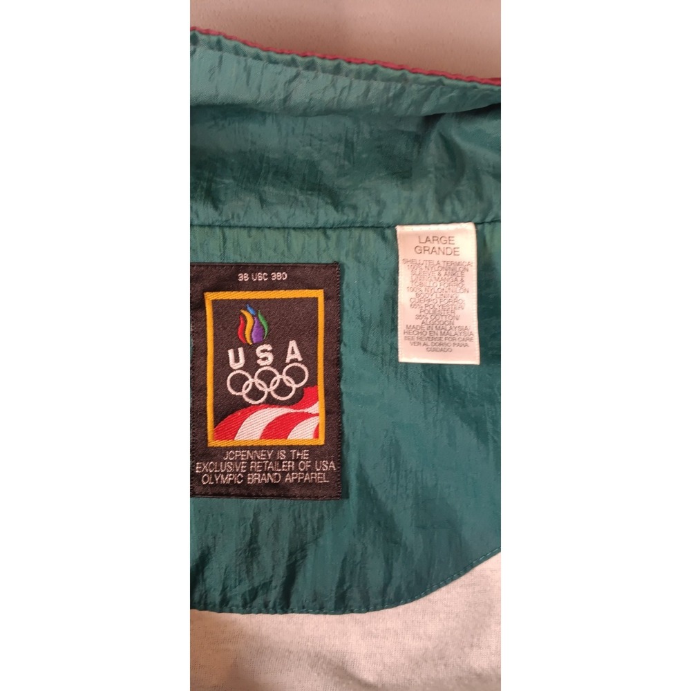 Vintage Y2K 90s Retro JCPenny USA Olympics Jacket Men M Black Windbreaker Track - Picture 8 of 10